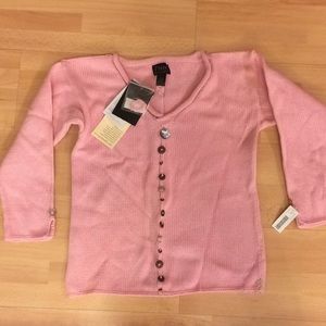 Pure Handknit pink V neck sweater